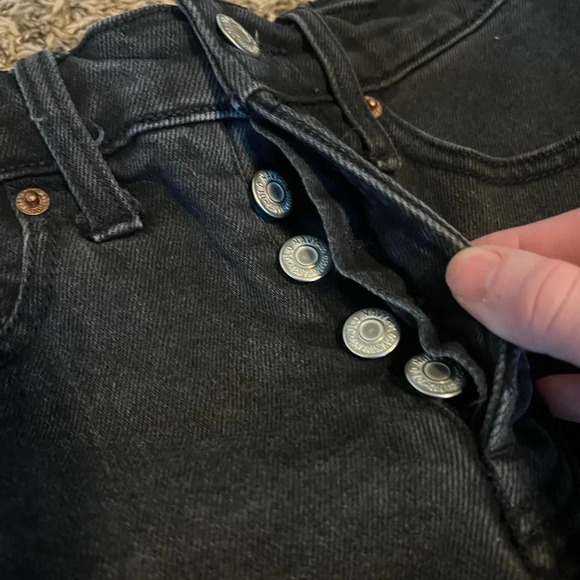 old navy high waisted black denim shorts - Picture 6 of 6